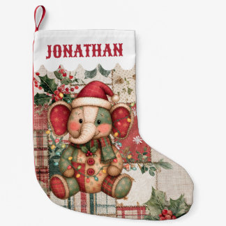 Elephant Cute Kids Children Custom Name Boy Girl Small Christmas Stocking