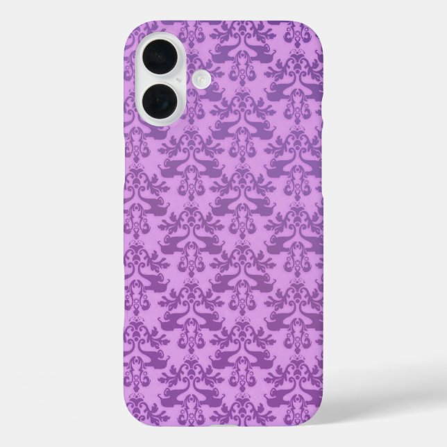 Elephant damask lilac iphone case (Back)