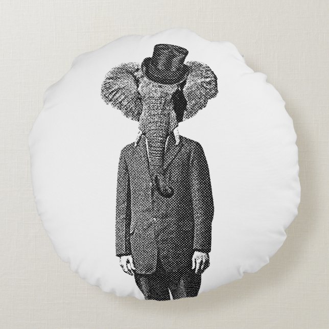 Elephant dandy round cushion (Back)