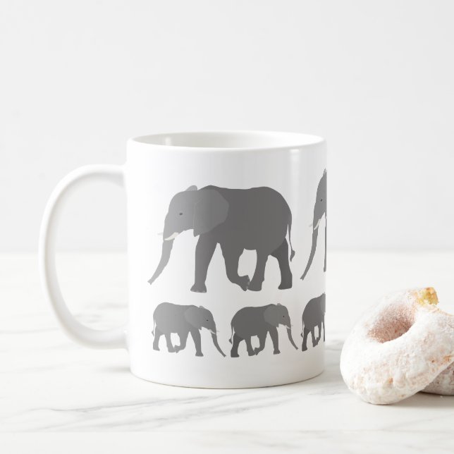 Elephant Design Coffee Mug (With Donut)