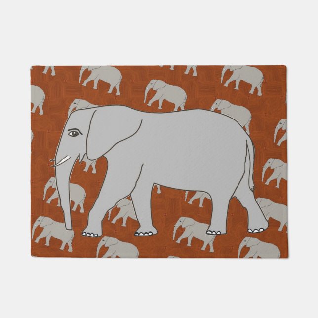 Elephant Design on Doormat (Front)