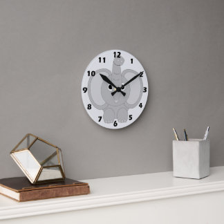 Elephant Design Round Clock