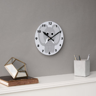 Elephant Design Round Clock