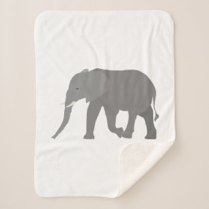 Elephant Design Sherpa Blanket