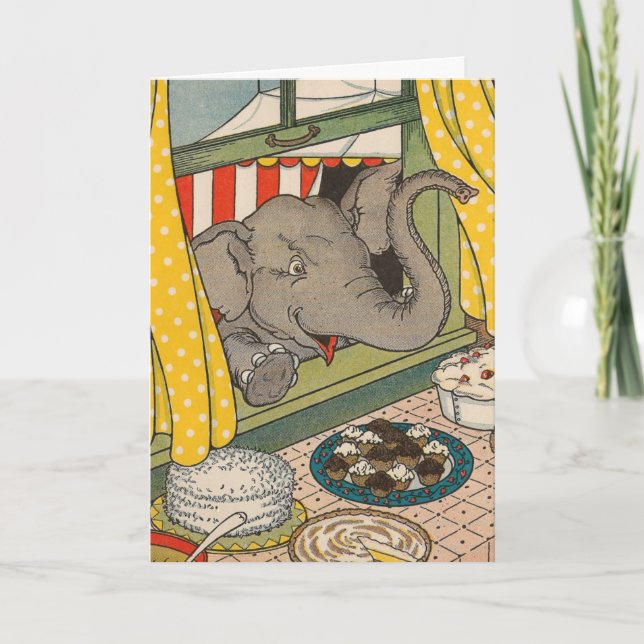 Elephant Desserts Birthday Card (Front)