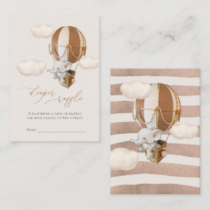 Elephant Diaper Raffle Tickets Enclosure Card