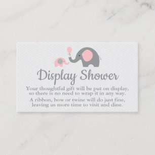 Elephant Display Shower Inserts in Pink and Grey