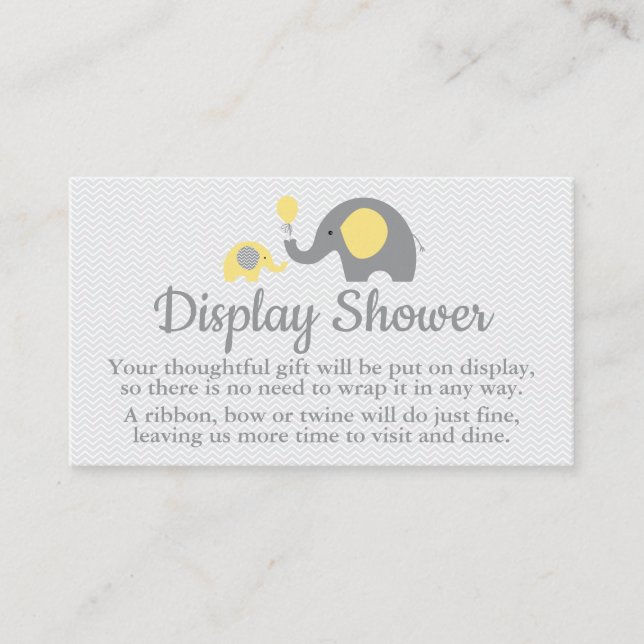Elephant Display Shower Inserts in Yellow and Grey (Front)