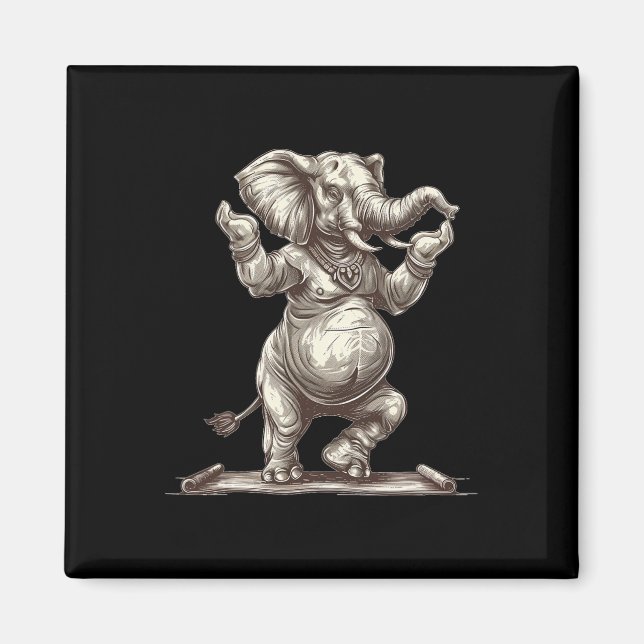 Elephant Doing Yoga Pose Meditation  Magnet (Front)