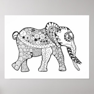 Elephant Doodle 2 Poster