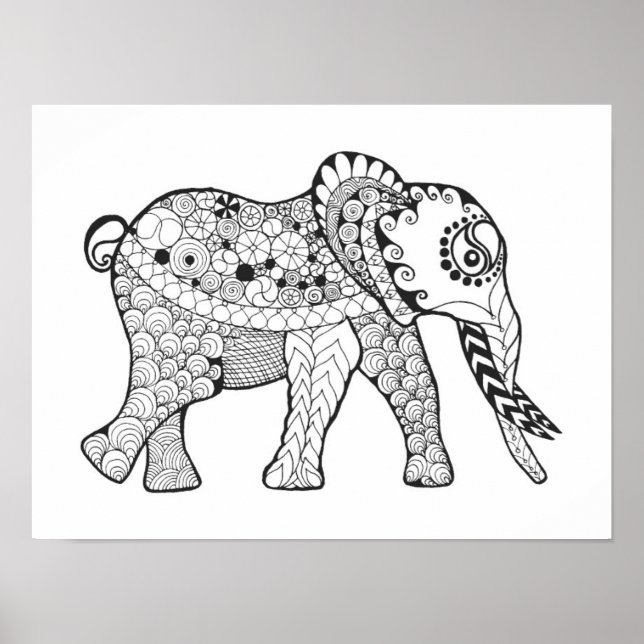 Elephant Doodle 2 Poster (Front)