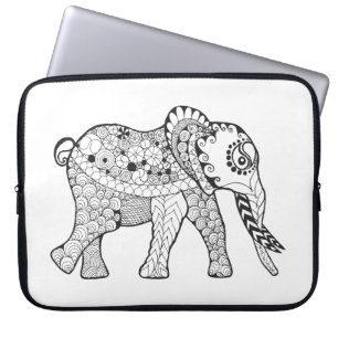 Elephant Doodle Laptop Sleeve