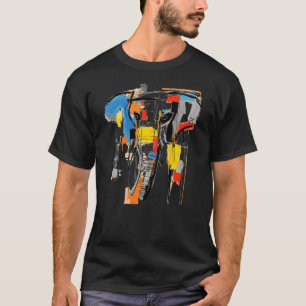 Elephant Drawing Abstract Painting Animal Art Elep T-Shirt