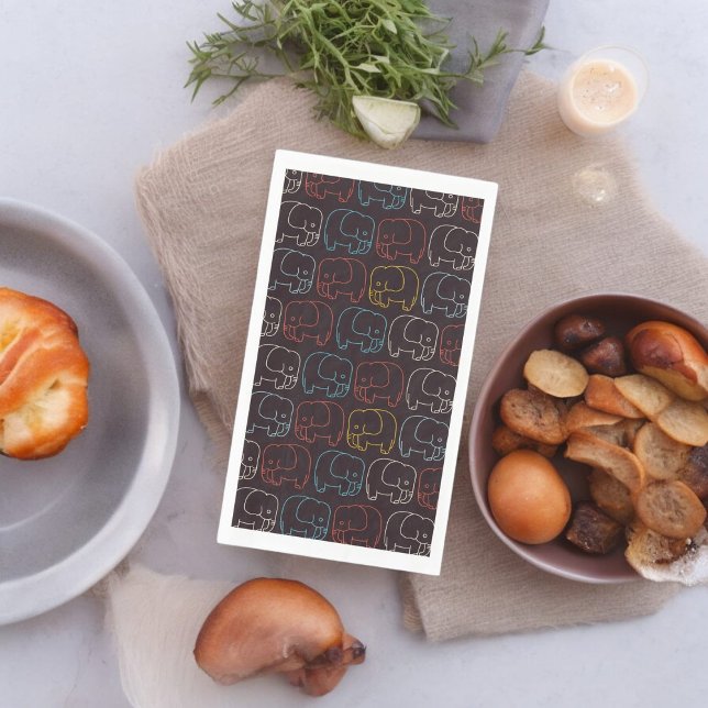 Elephant Drawing Napkin (dinner napkin)