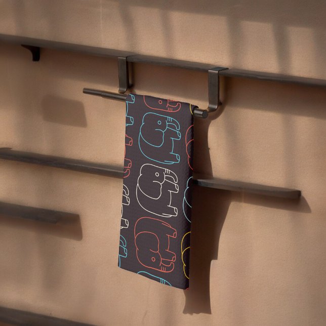 Elephant Drawing Tea Towel (Kitchen Towel)