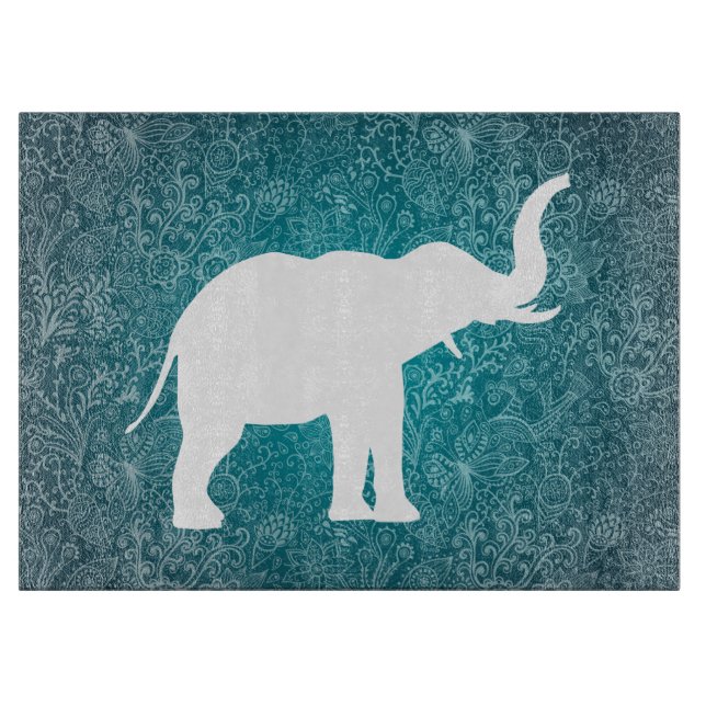Elephant Drawings Pictogram Cutting Board (Front)
