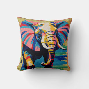Elephant Dreams Kilim Pillow: A Vintage Oriental  Cushion