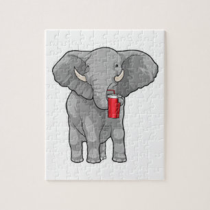 Elephant Drinking mug Jigsaw Puzzle