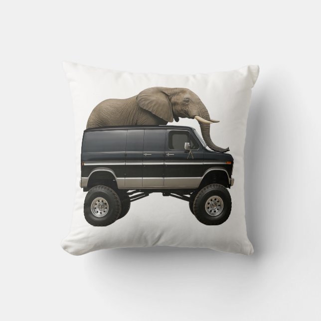 Elephant Driving 4x4 Van Cushion (Front)