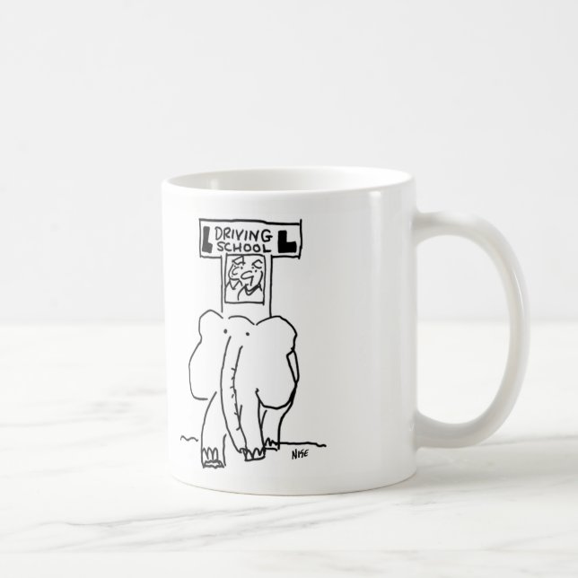 Elephant Driving School Coffee Mug (Right)