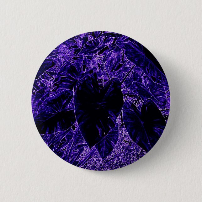 Elephant Ear Leaf Deepest Purple Button (Front)