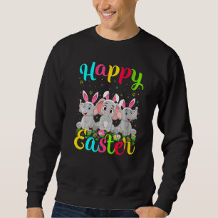Elephant Easter Egg Bunny Elephant Happy Easter Sweatshirt