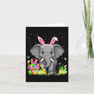Elephant Easter Egg Hunt Bunny Ear Elephant Happy  Card