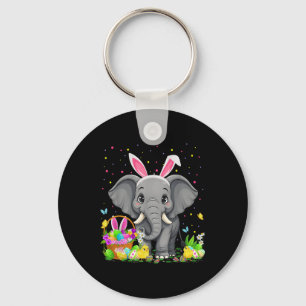 Elephant Easter Egg Hunt Bunny Ear Elephant Happy Key Ring
