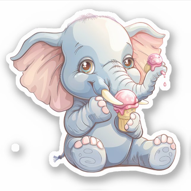 Elephant Eating Ice Cream (Front)