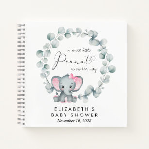 Elephant Eucalyptus Baby Girl Shower Guest Book