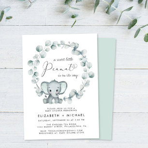 Elephant Eucalyptus Couples Baby Shower Invitation