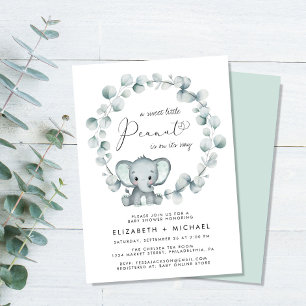 Elephant Eucalyptus Couples Baby Sprinkle Invitation