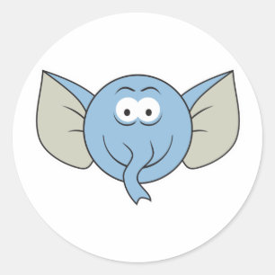 Elephant Face Classic Round Sticker