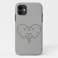 Elephant face silhouette