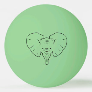 Elephant face silhouette ping pong ball