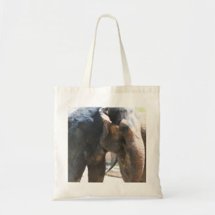 Elephant face tote bag