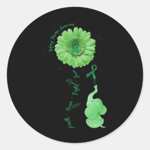 Elephant Faith Hope Fight Love Kidney Disease Awar Classic Round Sticker