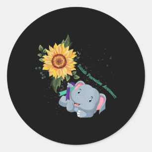 Elephant Faith Hope Fight Love Suicide Prevention  Classic Round Sticker