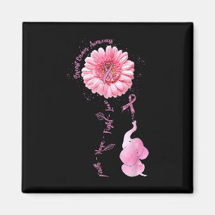 Elephant Faith Hope Love Breast Cancer Awareness M Magnet