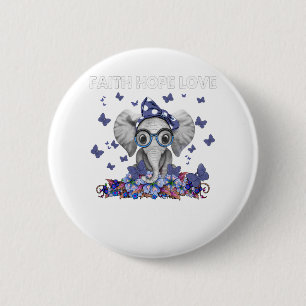 Elephant faith hope love Irritable Bowel Syndrome 6 Cm Round Badge