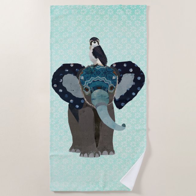 ELEPHANT & FALCON BEACH TOWEL (Front)