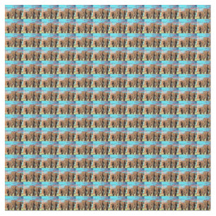 Elephant Family At Sunrise Pattern, Fabric
