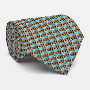 Elephant Family At Sunrise Pattern, Tie