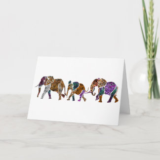 Elephant family Birthday Card