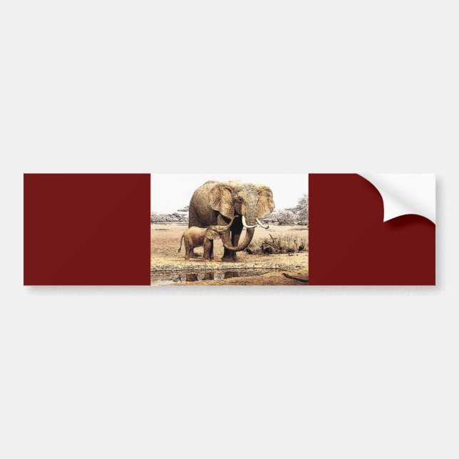 Elephant Family Bumper Sticker (Front)