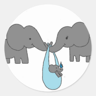 Elephant Family Classic Round Sticker