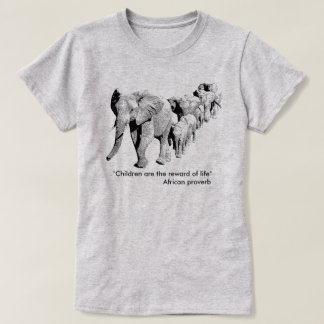 Elephant Family in Procession | African Wildlife T-Shirt