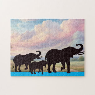 Elephant Family Jigsaw Puzzle