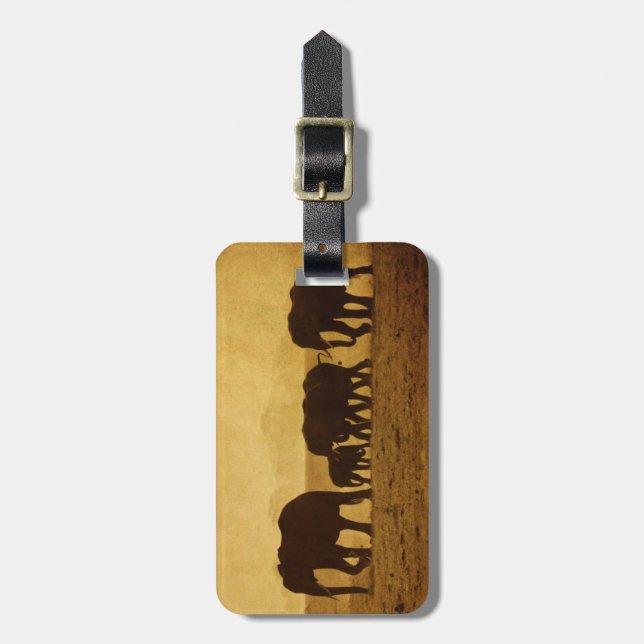 Elephant Family Luggage Tag (Front Vertical)