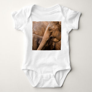 Elephant Family: Majestic Wildlife Baby Bodysuit